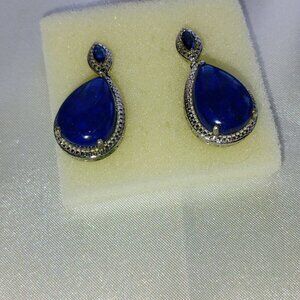 Lapis lazuli earrings in sterling silver
